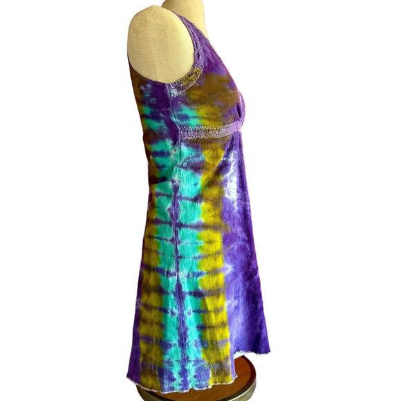 Womens Dress Size Small Purple Tie Dye Sleeveless Casual Beach Bohemian - Picture 2 of 7